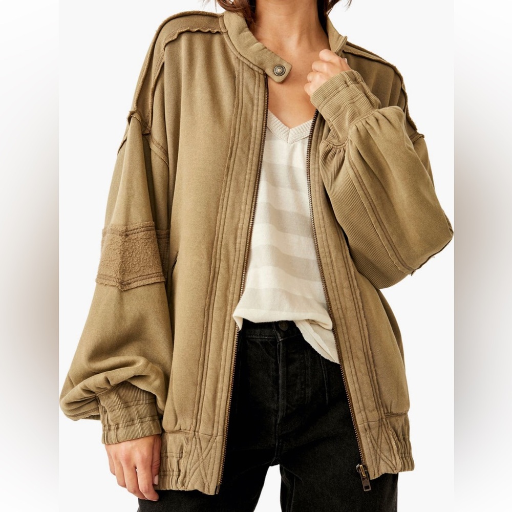 We The Free Tan Utility Jacket Oversized Relaxed Fit